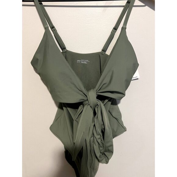 NWT Aerie Wrap Full Coverage One Piece Swimsuit Olive Size XS - Picture 4 of 9